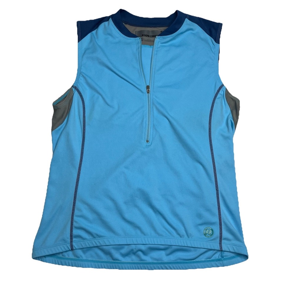 Novara Cycling Vest Women's XL Blue 3/4 Zip Pockets Sleeveless Shirt Active Bike